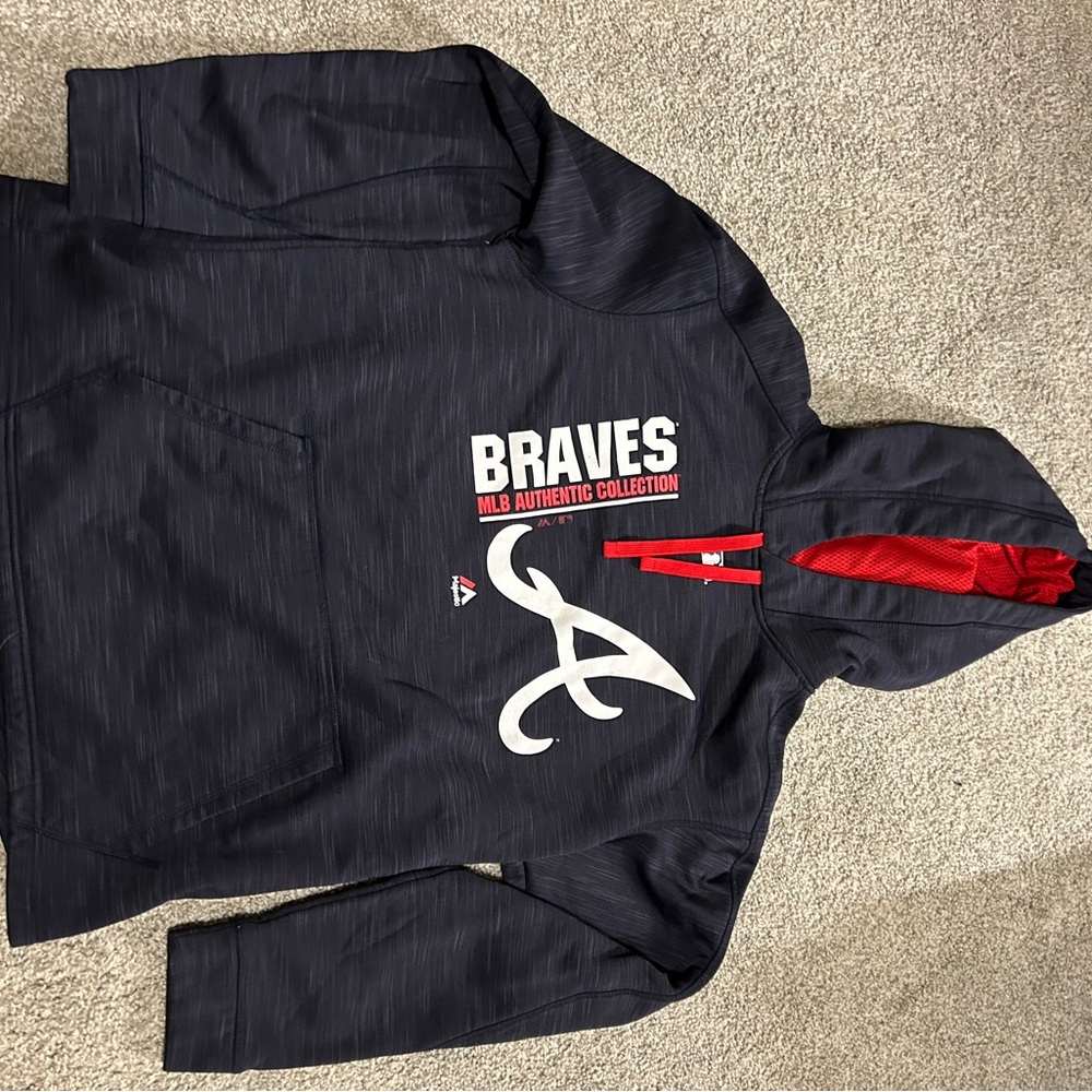 Majestic MLB Hoodie - Navy and Red
